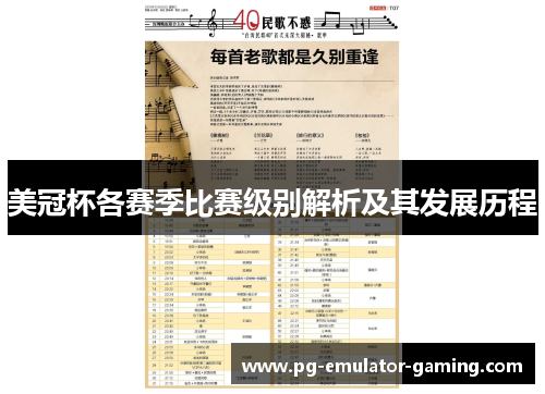 美冠杯各赛季比赛级别解析及其发展历程